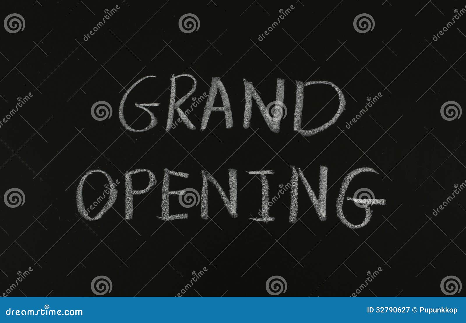 Grand Opening Drawing on Blackboard Stock Image Image of