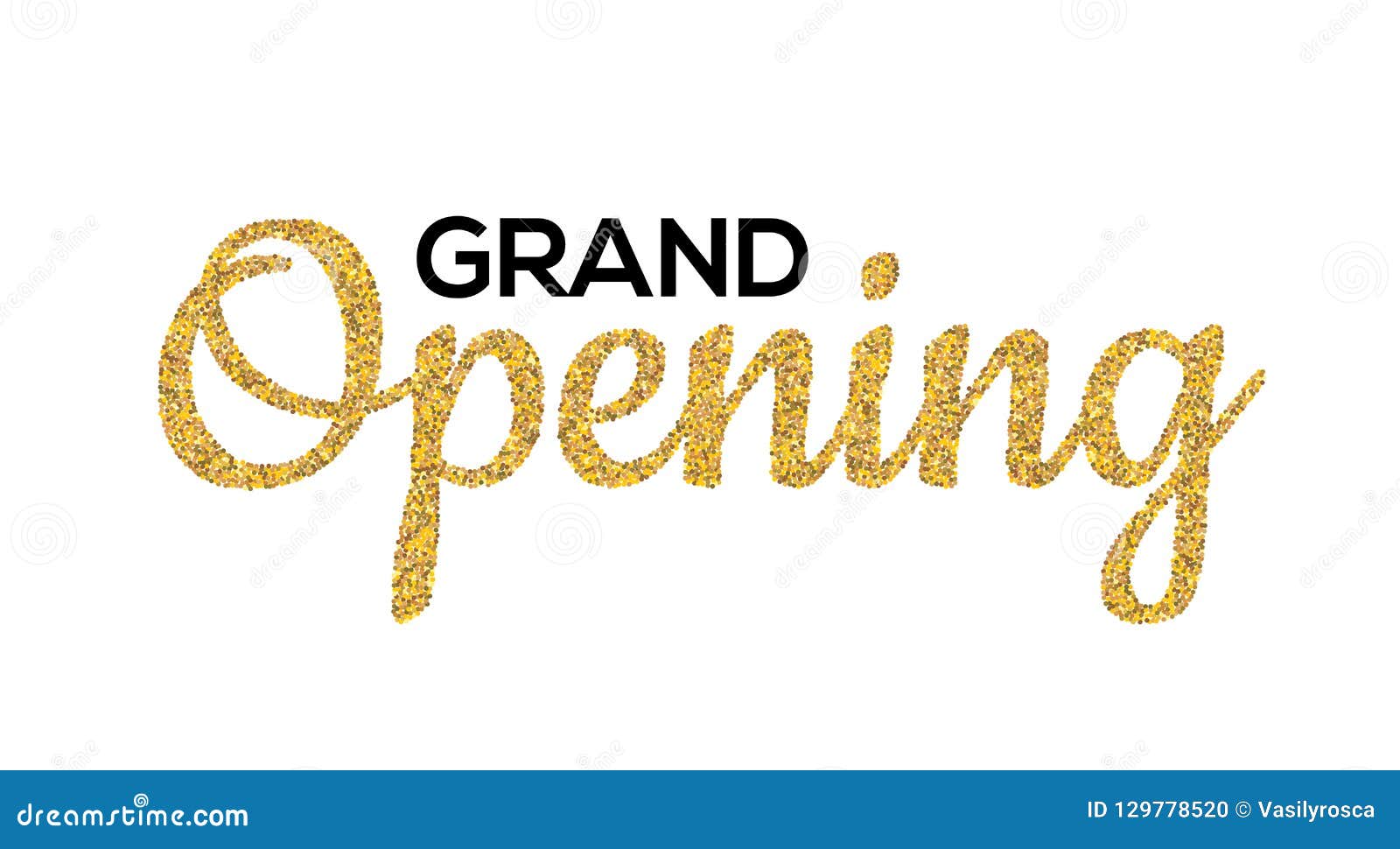 Grand Opening Gold Calligraphic Lettering Design Text Vector