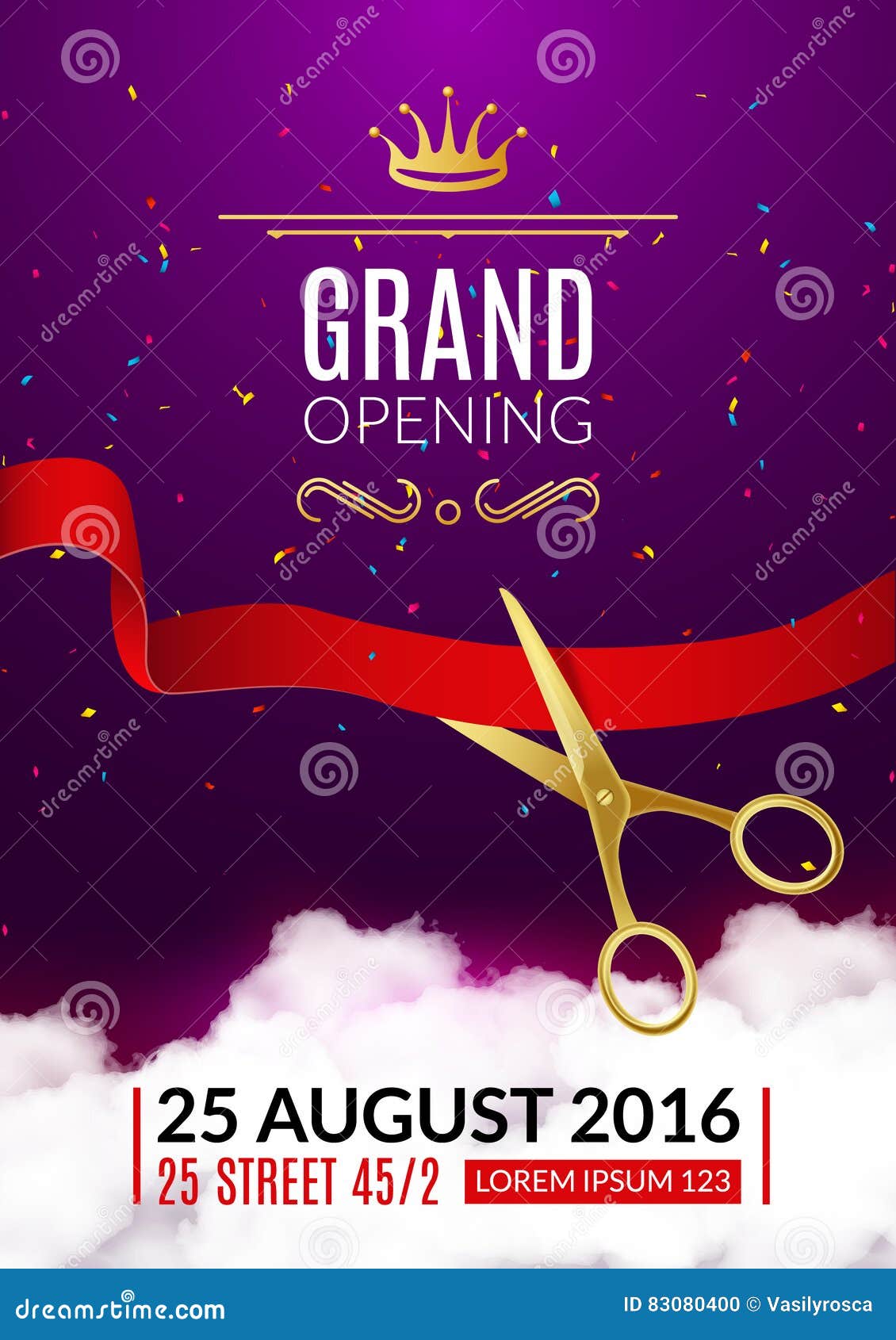 Free Vector  Beautiful grand opening ceremony invitation template