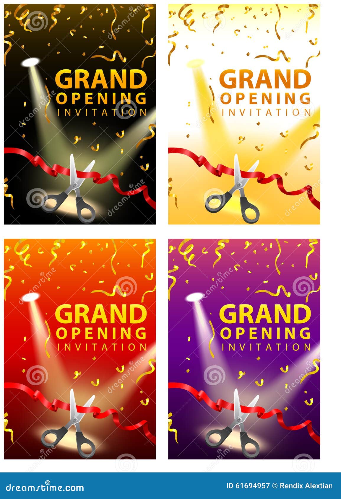 Grand opening ceremony invitation template layout Vector Image