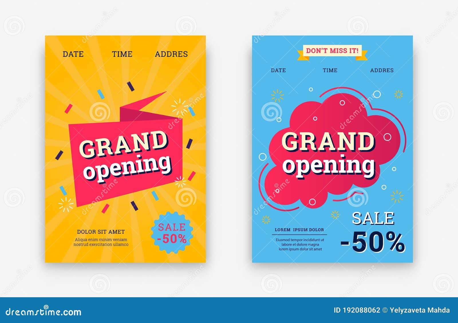 Grand Opening Invitation Posters. Set of Sale Banners with Text on Creative  Background Stock Vector - Illustration of grand, explosion: 192088062