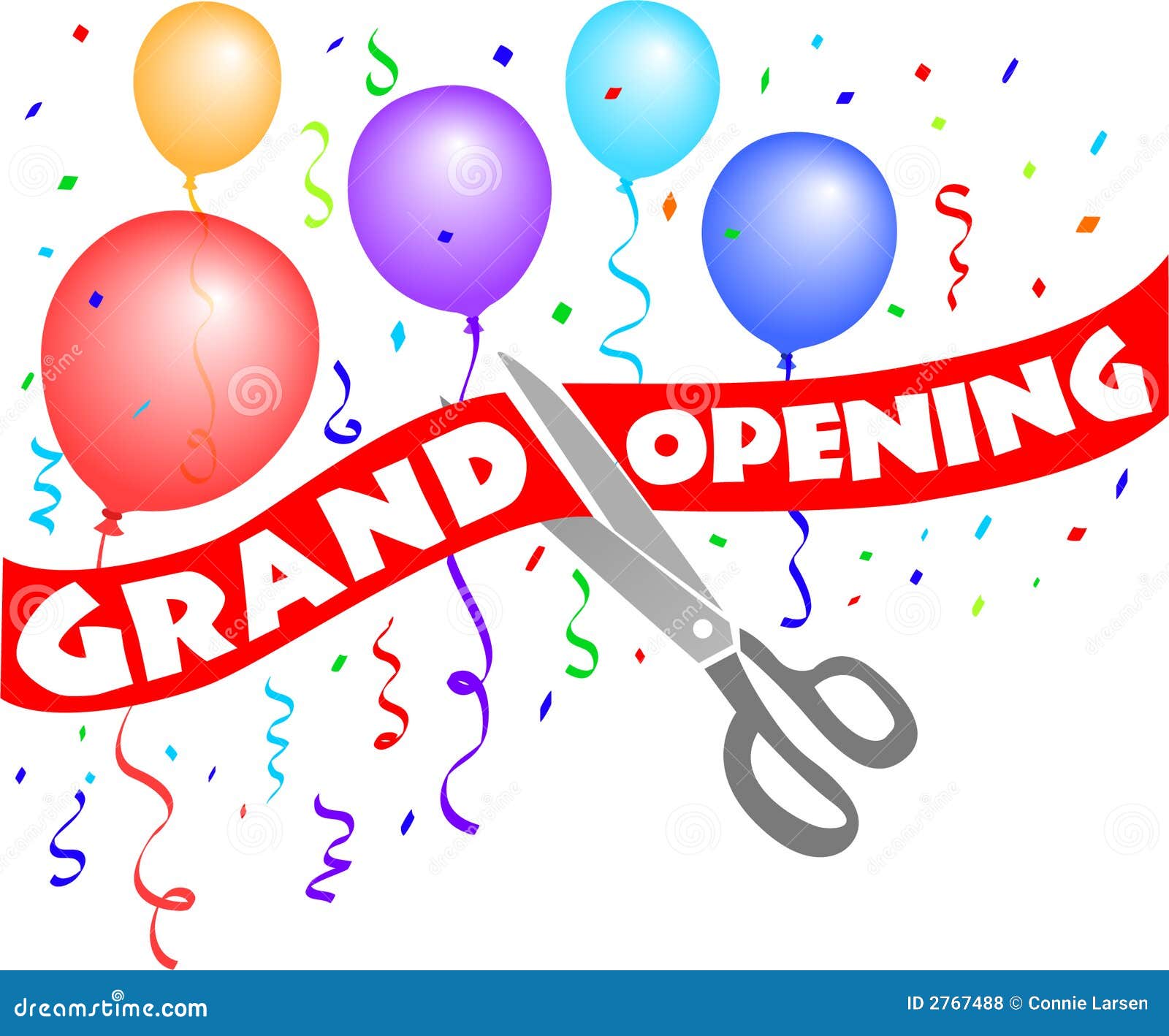 Grand Opening/Ribbon Cutting/e Stock Vector - Illustration of