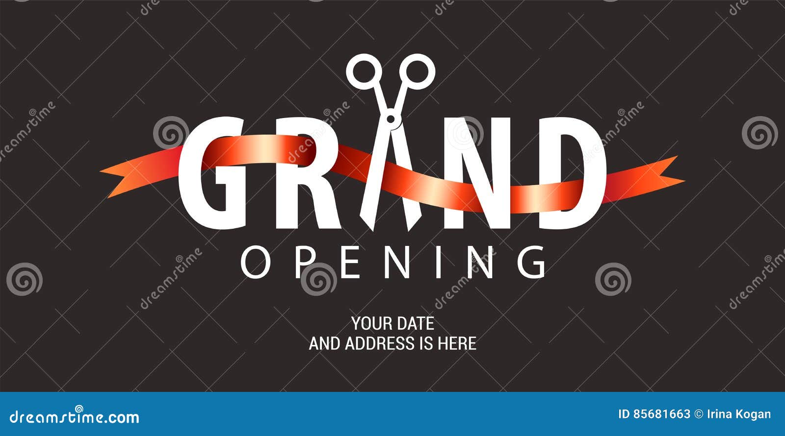 Grand opening banner stock vector. Illustration of scissor - 10540289