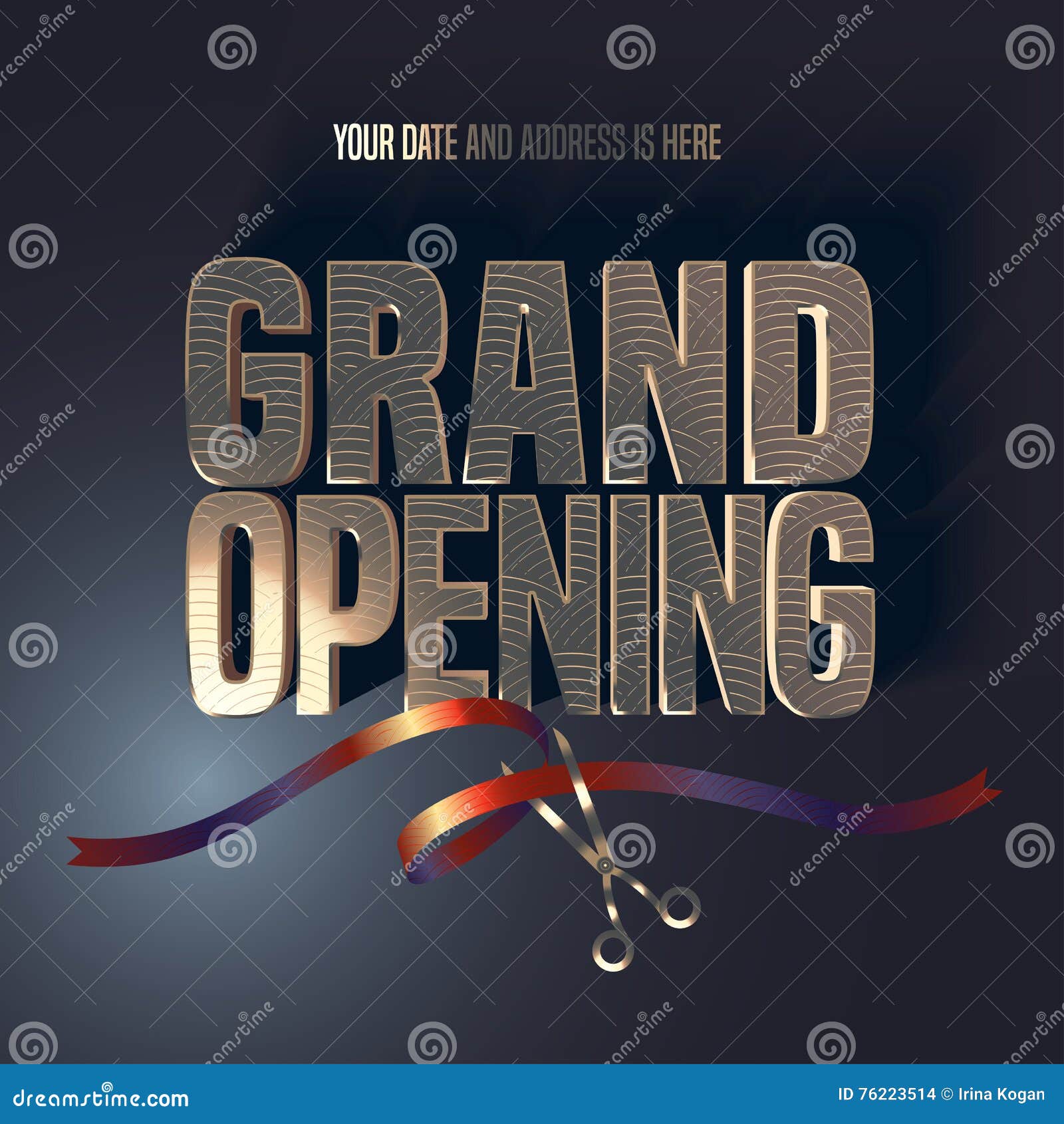 Stylish grand opening ceremony card design Vector Image