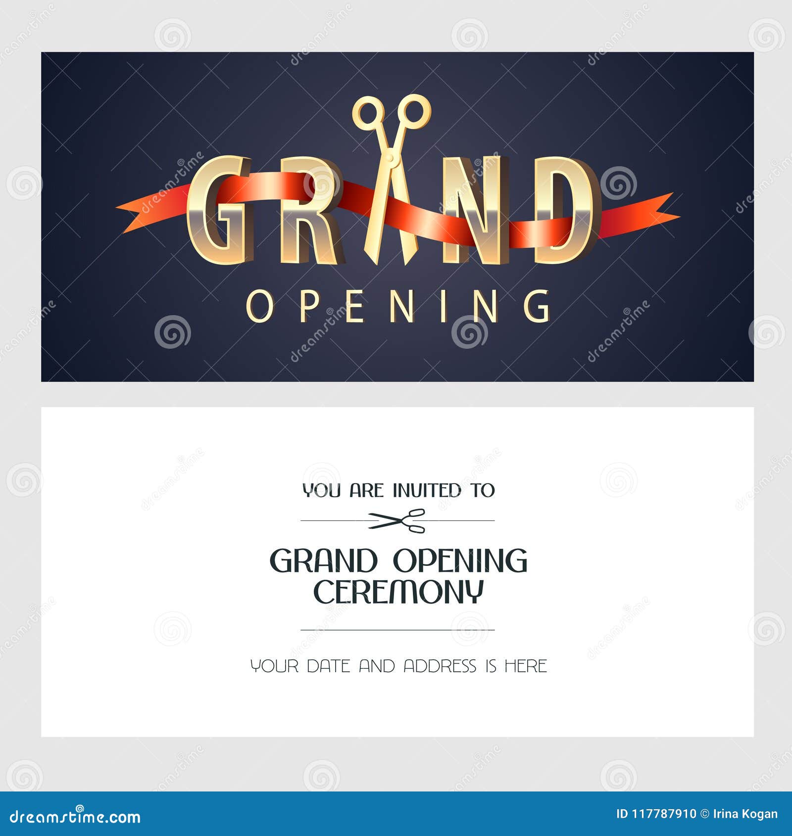 Grand Opening Vector Illustration, Invitation Stock Vector - Illustration of  isolated, invitation: 117787910