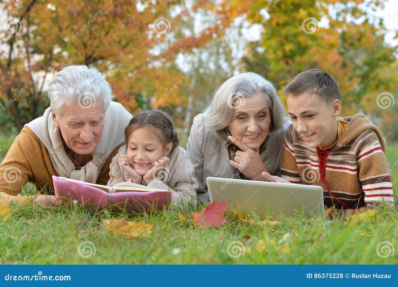 grand parents spending time with grandchildren