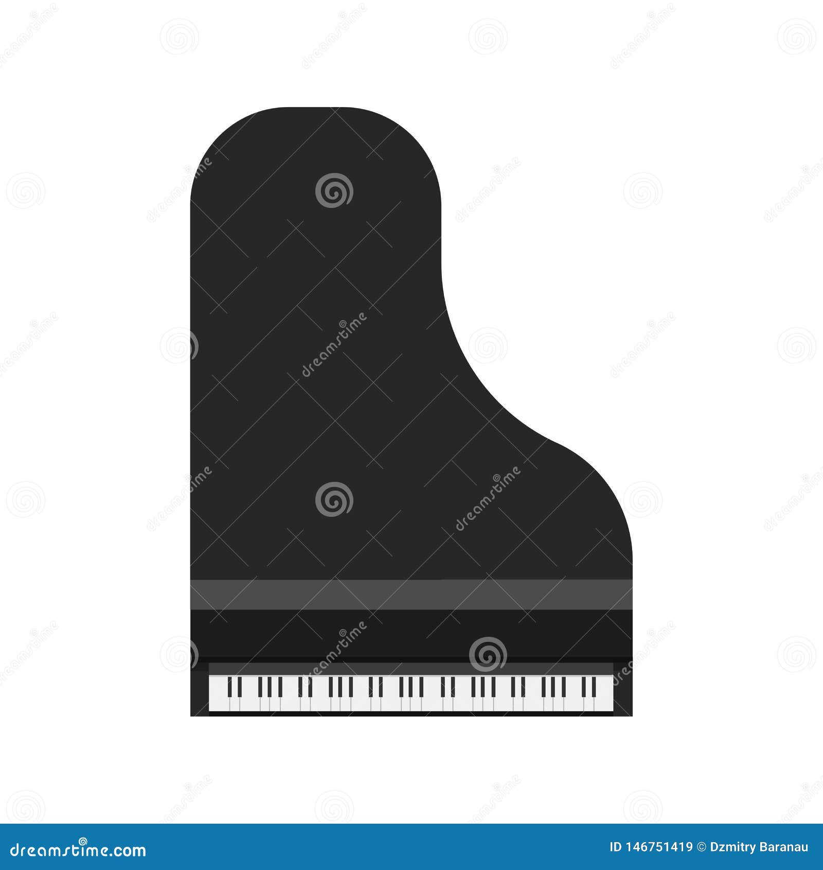 grand piano black  icon top view. art  music keyboard symphonic furniture. above classical equipment instrument