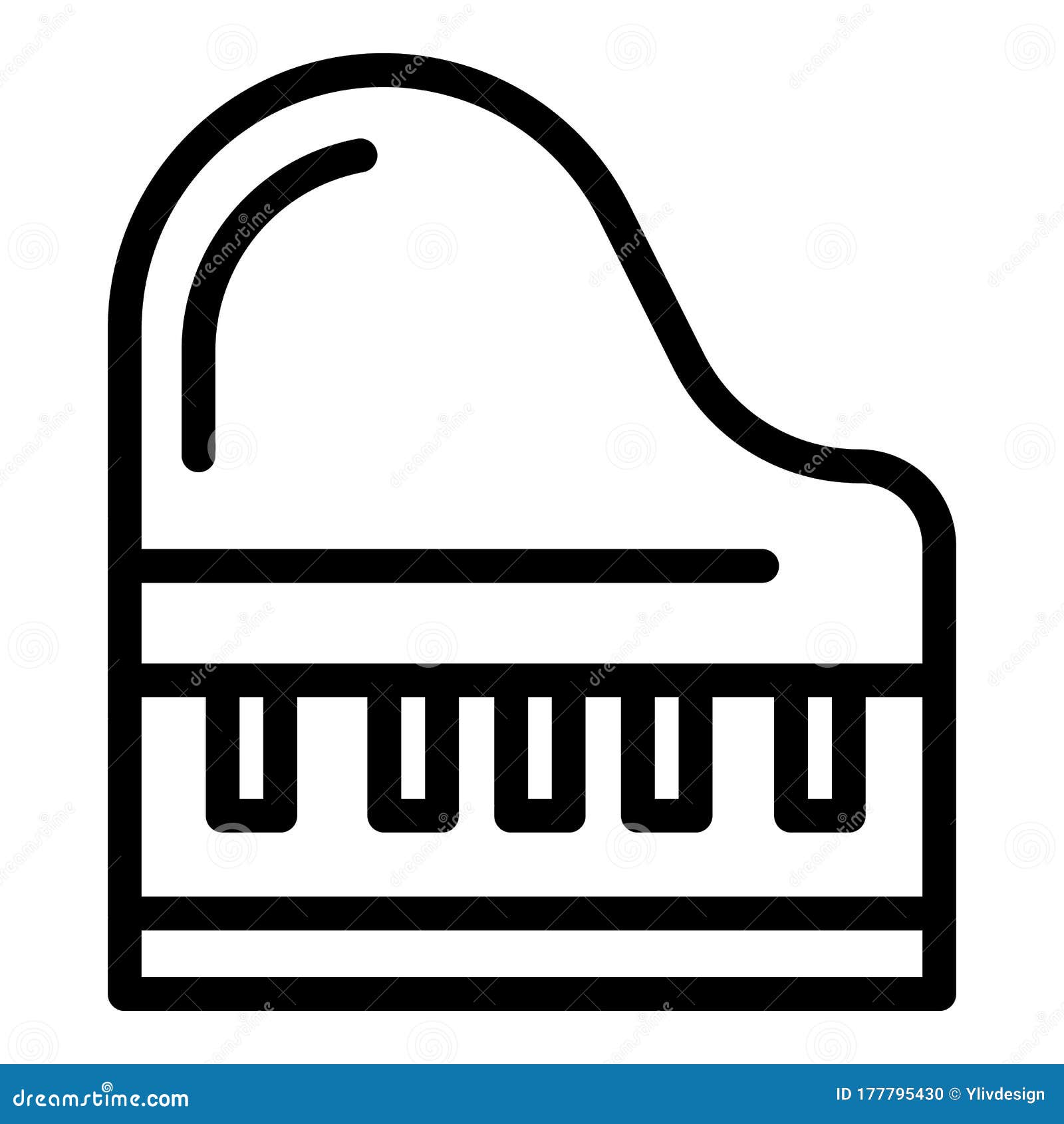Grand Piano Icon, Outline Style Stock Vector - Illustration of acoustic