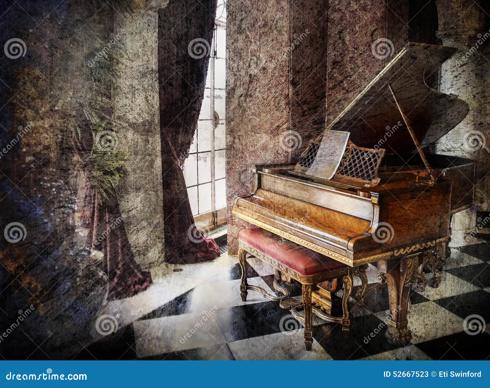 grand piano in music chamber