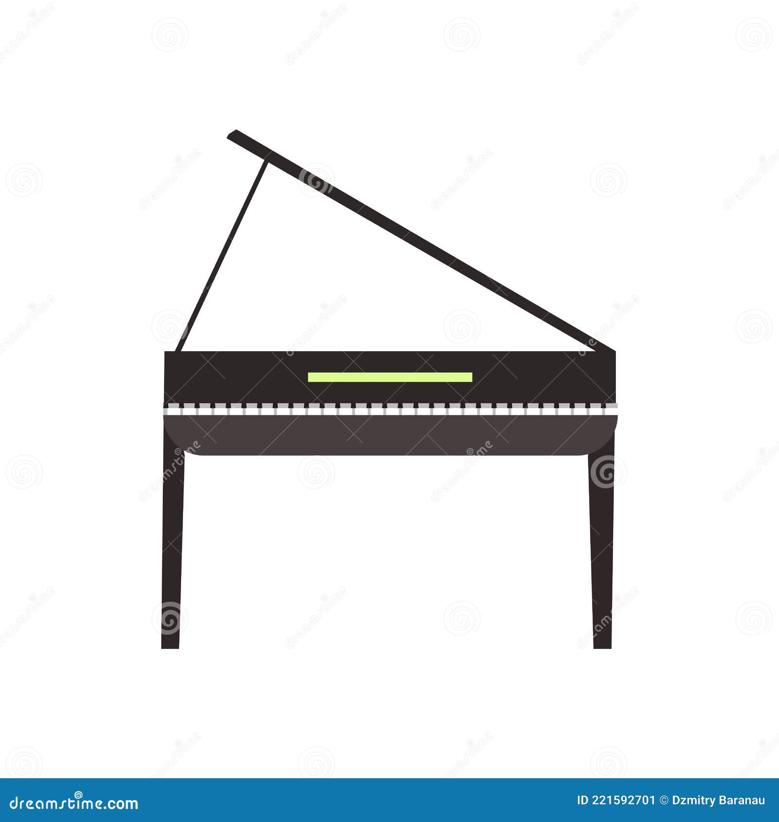 Grand Piano Vector Illustration Music Keyboard Instrument. Classic ...