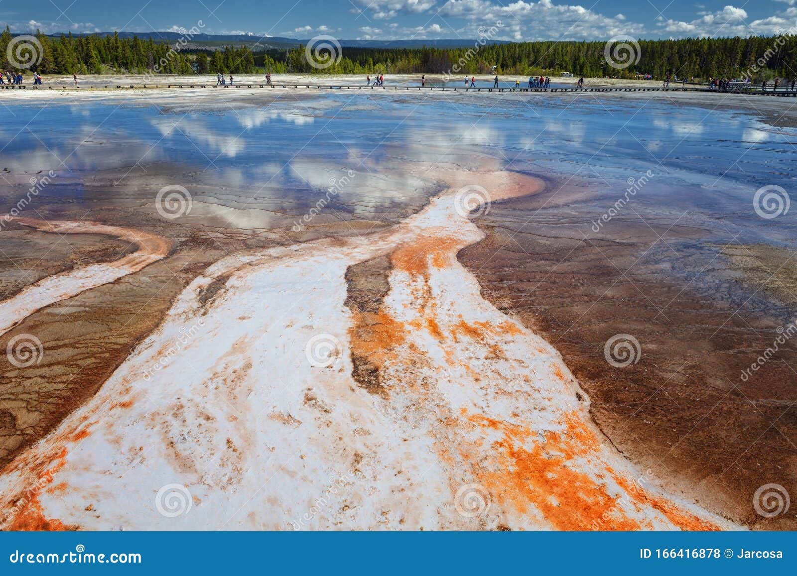 grand prismatic spring detail in yellowstone national park, wyoming