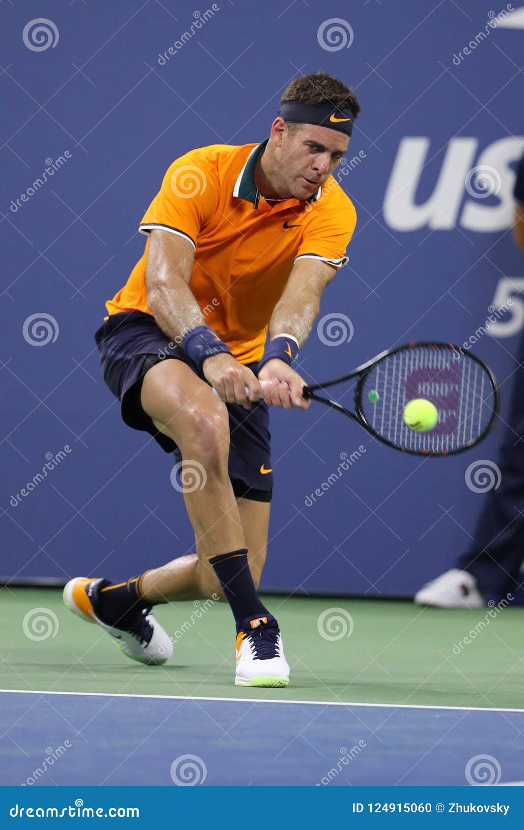 Grand Slam Juan Martin Del Potro of Argentina Action during His 2018 US First Round Match Editorial Image - Image of championship, athlete: