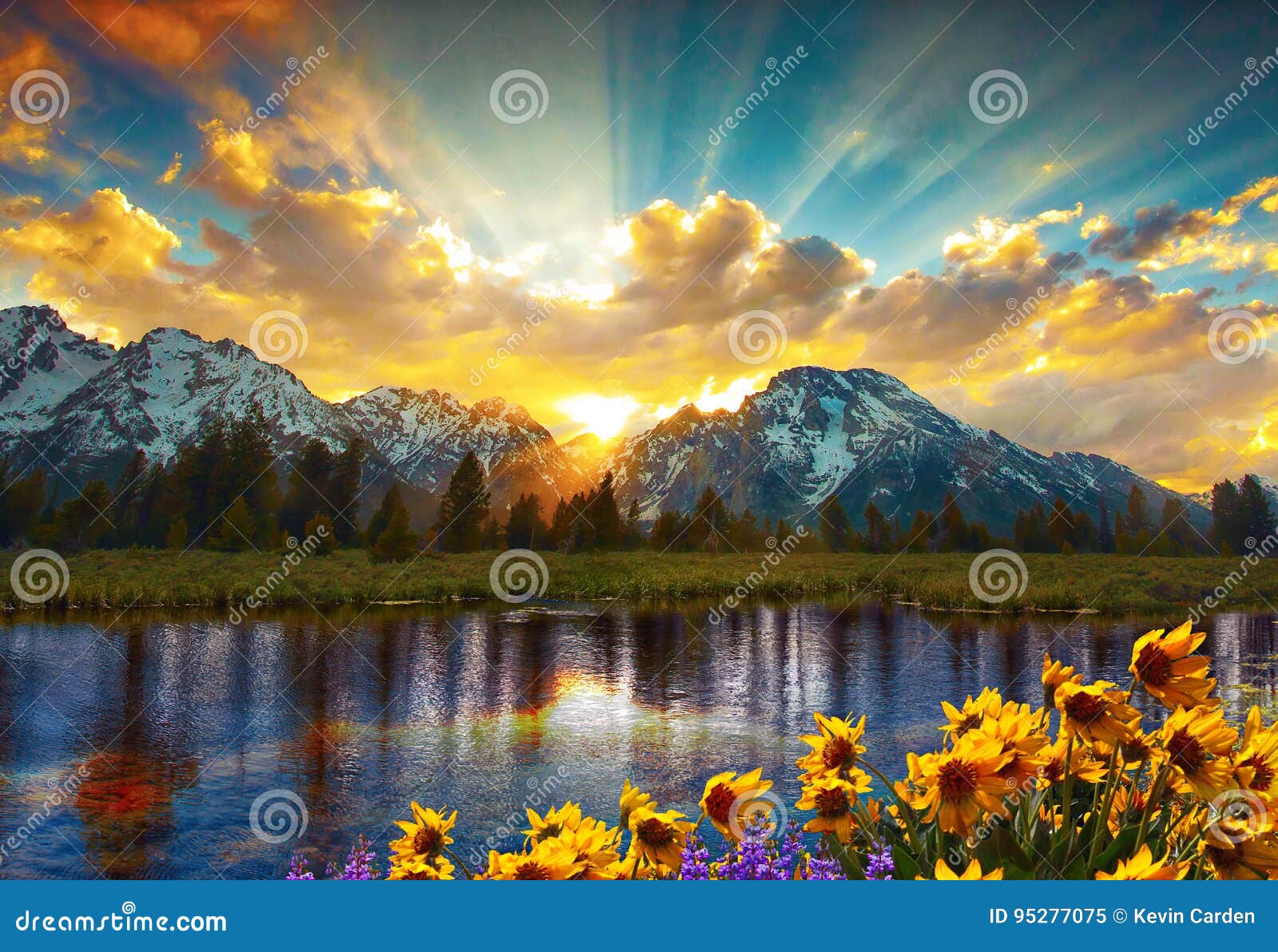 grand tetons and reflection