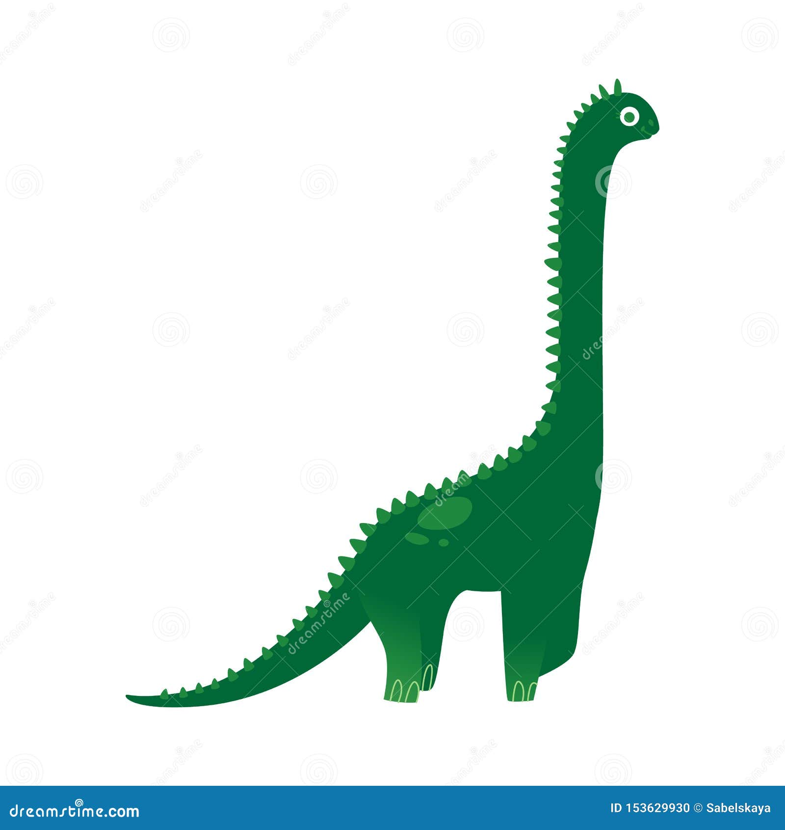 Grande Disegno Verde Del Dinosauro Del Fumetto Per I Bambini Illustrazione Vettoriale Illustrazione Di Monster Felice