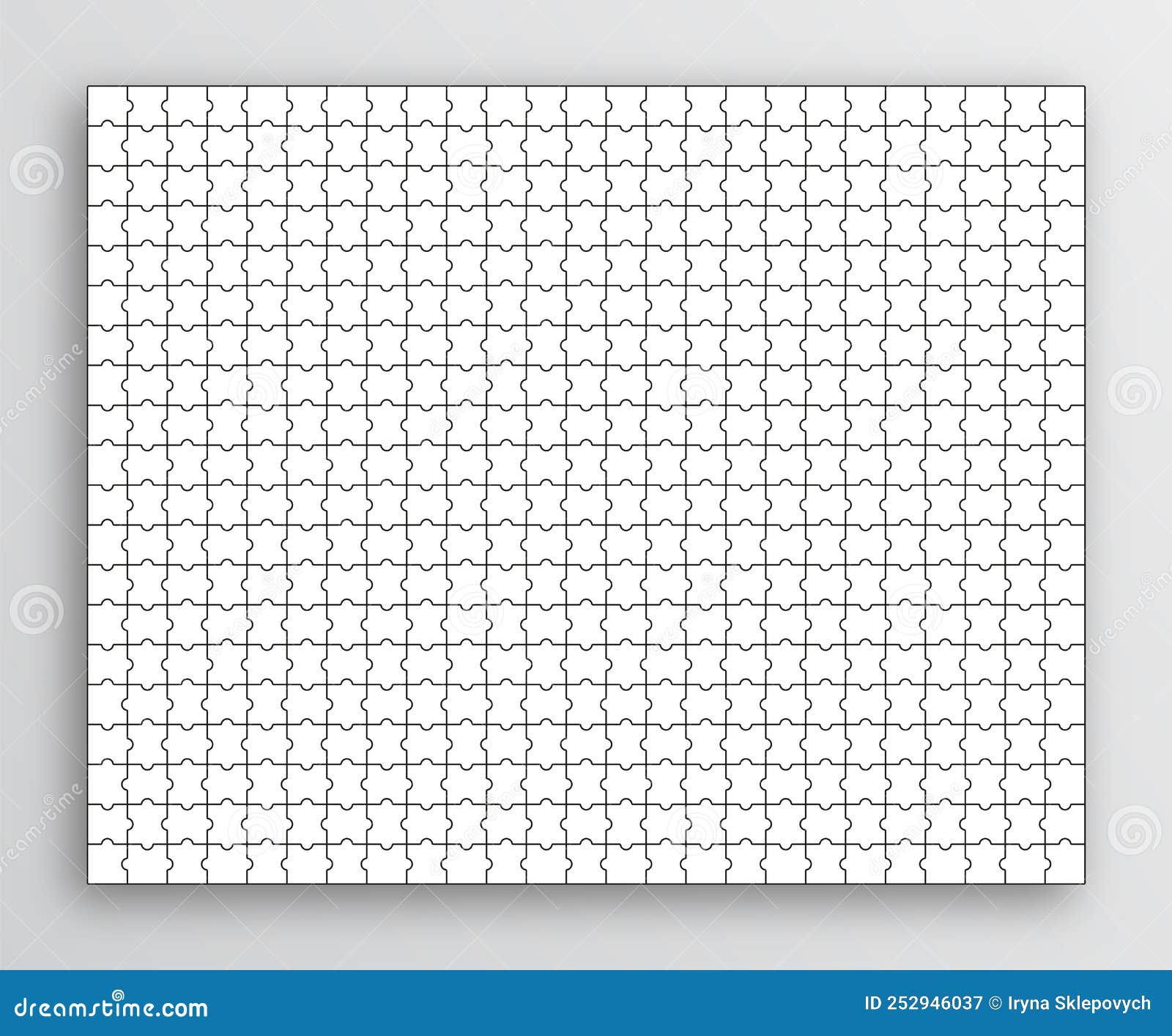 Modelo de grade de quebra-cabeça. modelo em branco de quebra-cabeças ou  diretrizes de corte. ilustração em vetor elemento clássico em mosaico