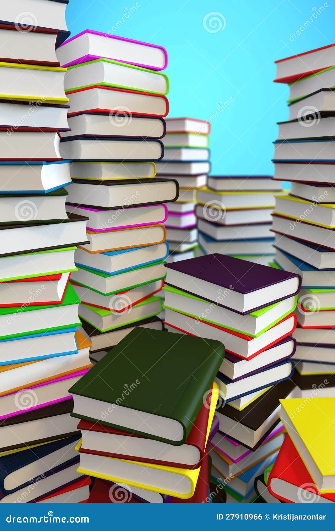 Grandes Piles Des Livres 3d Illustration Stock Illustration du