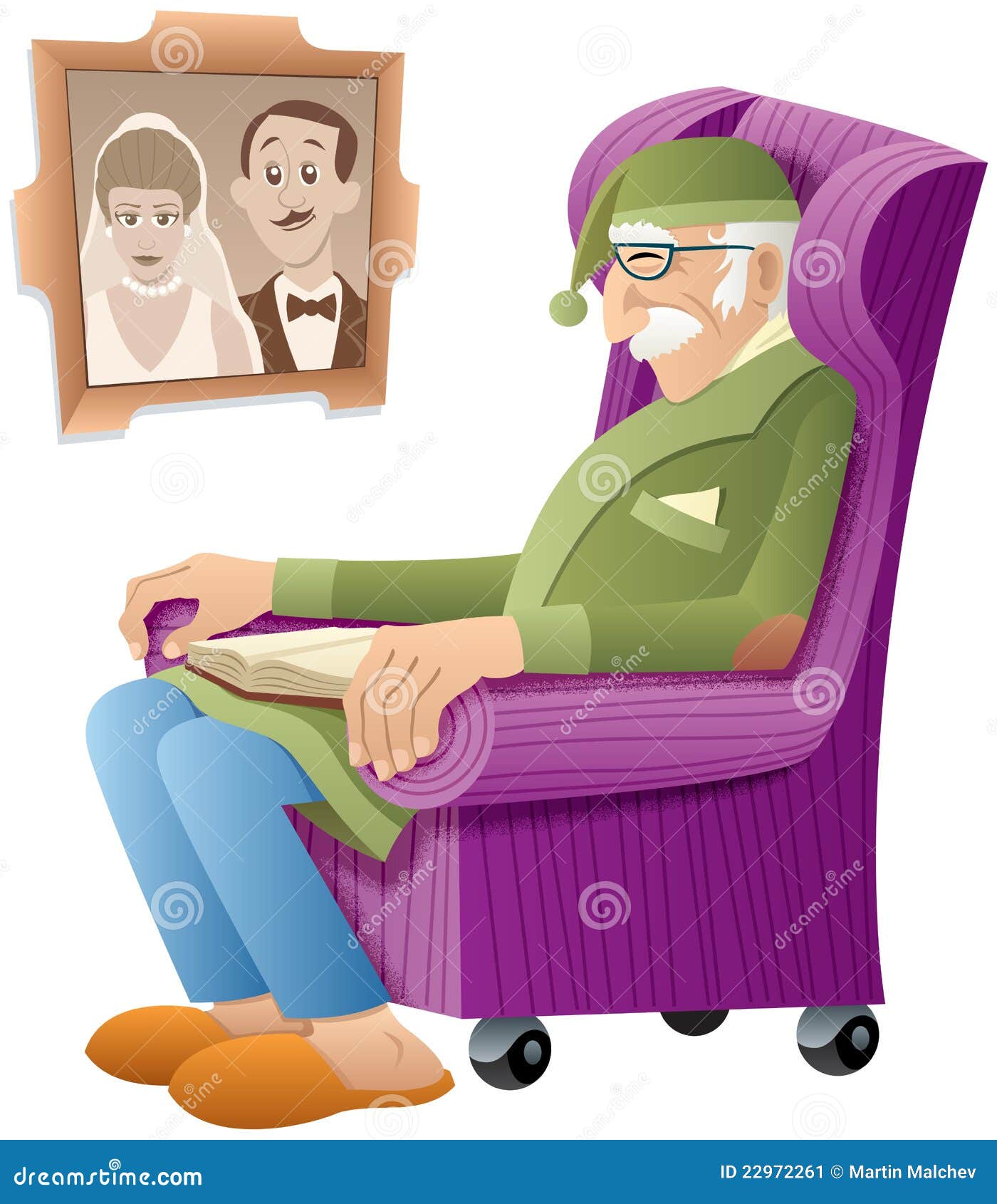 Senior Man Sleeping In Armchair RoyaltyFree Stock Photo