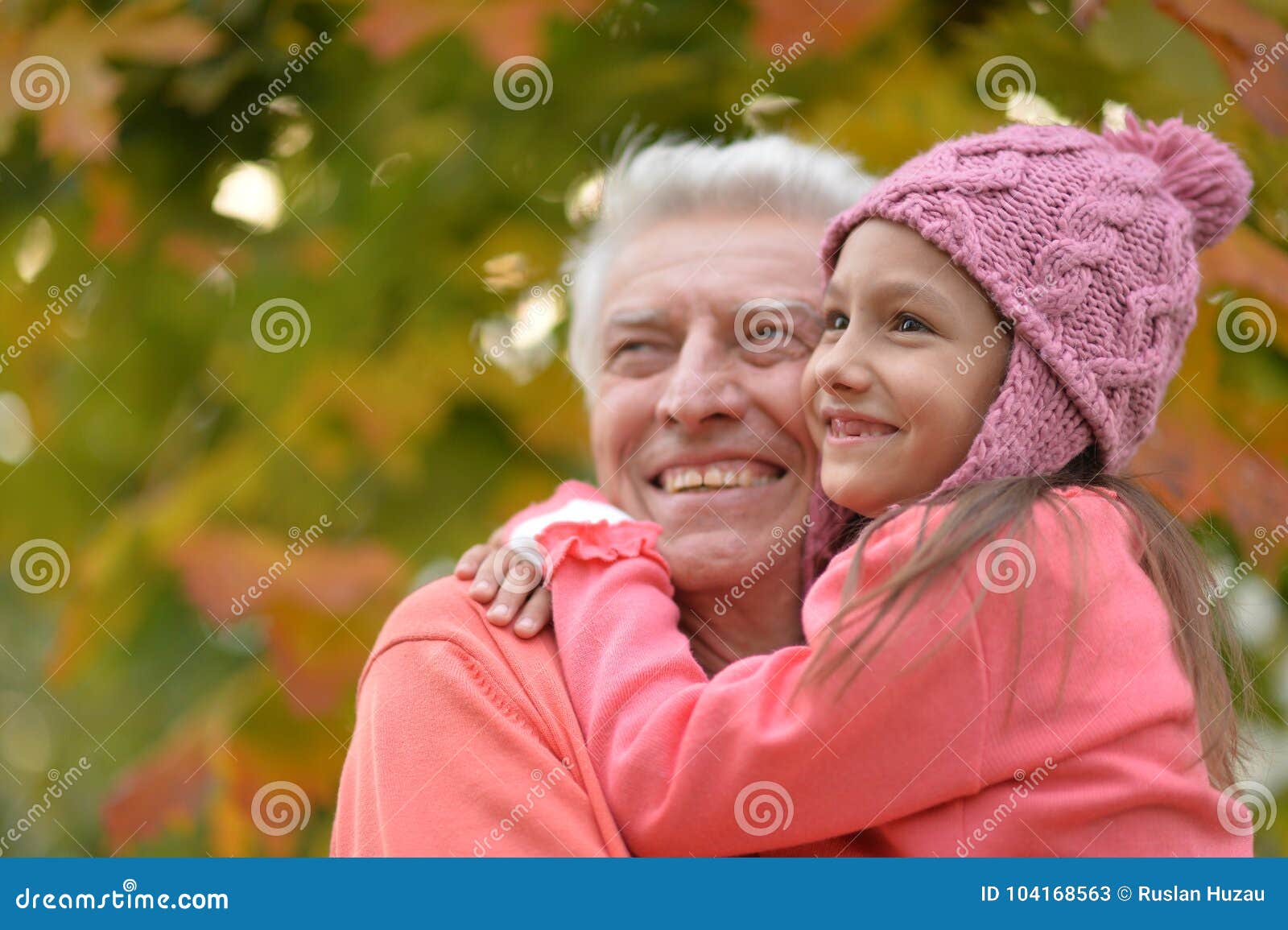Grandfather And Granddaughter In Park Stock Image Image Of Park Mature 104168563