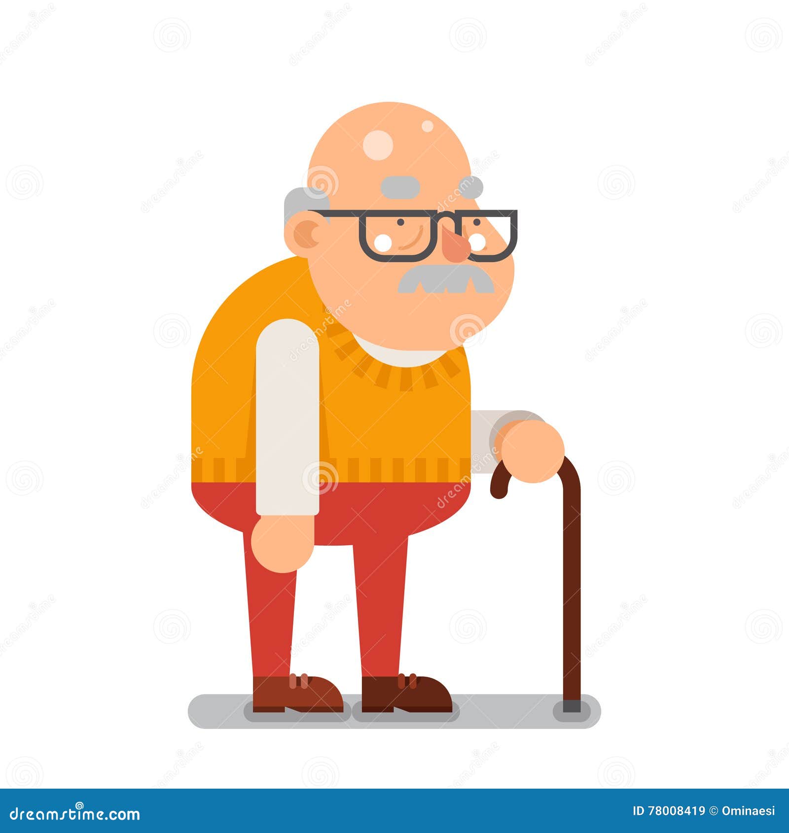 grumpy old man cartoon character