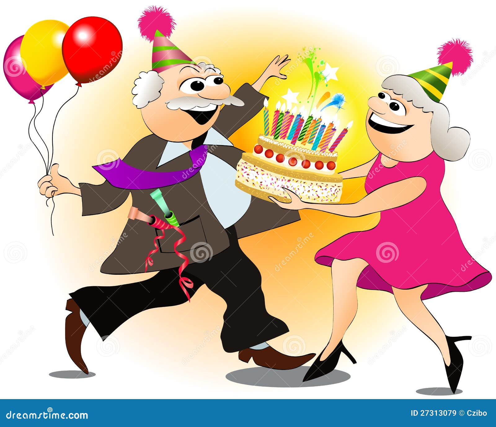 Download Grandfather s birthday stock vector. Illustration of dance ...