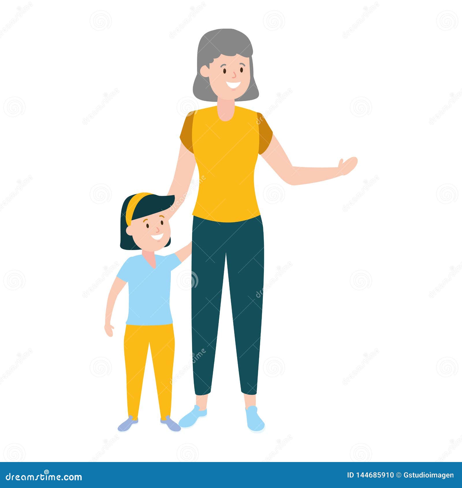 Download Grandma with granddaughter stock vector. Illustration of ...