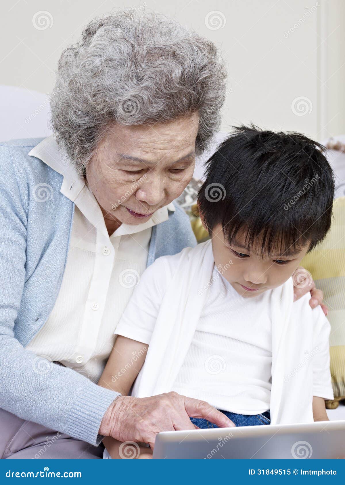 Japanese granny and son