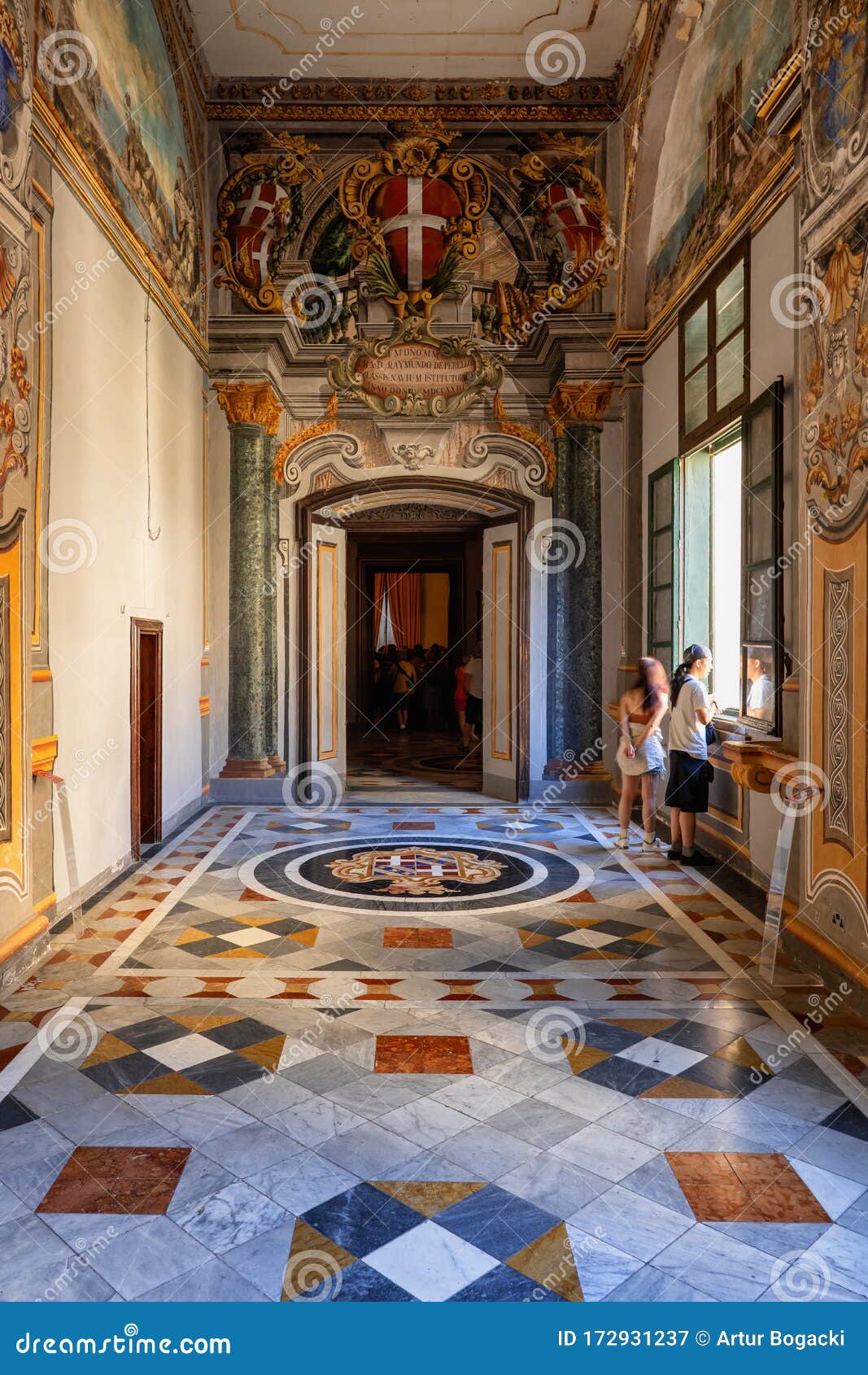 Grandmaster Palace Interior in Valletta, Malta Editorial