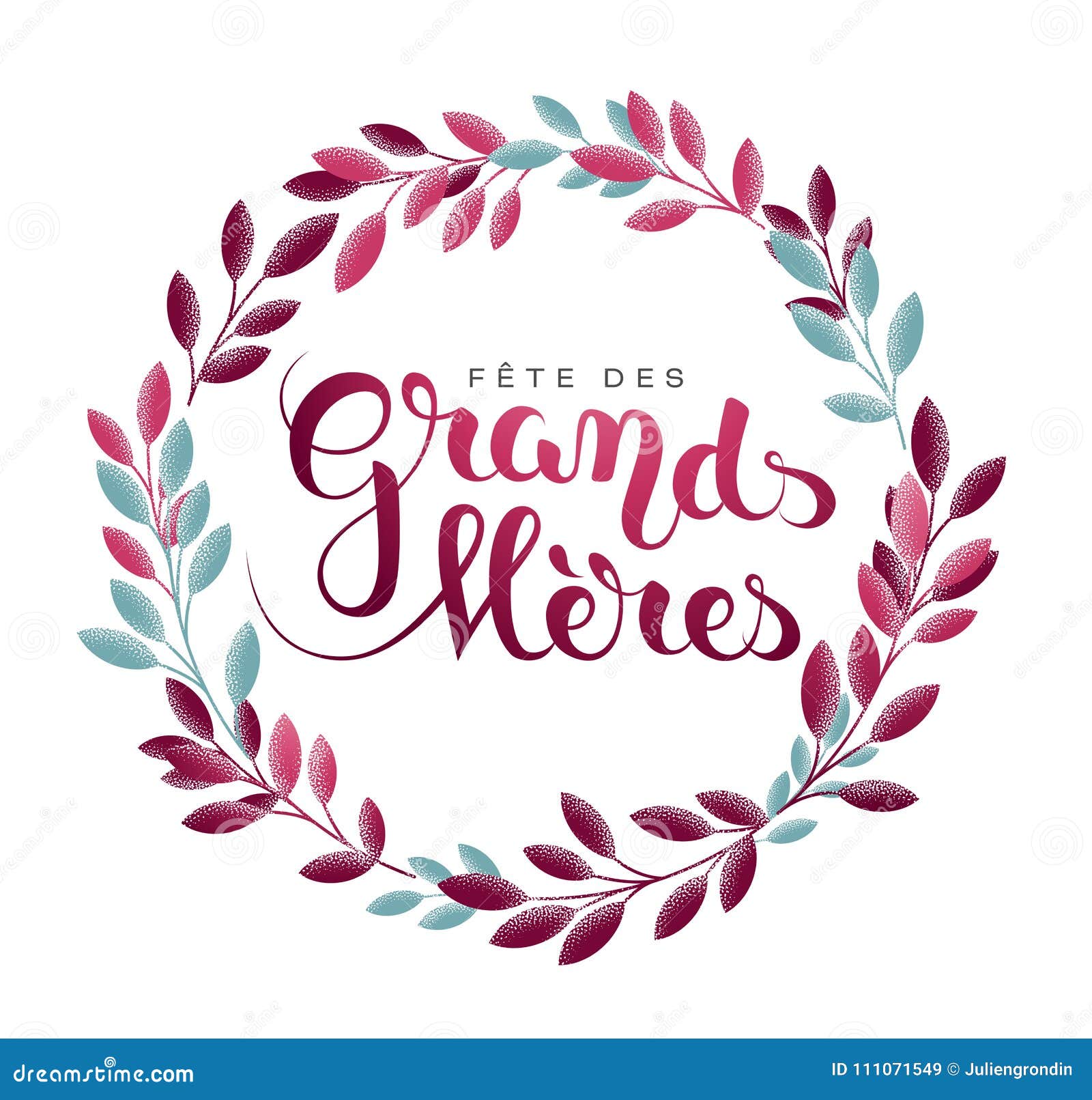 Grandmother S Day In French Fete Des Grands Meres Stock Illustration Illustration Of Female Round