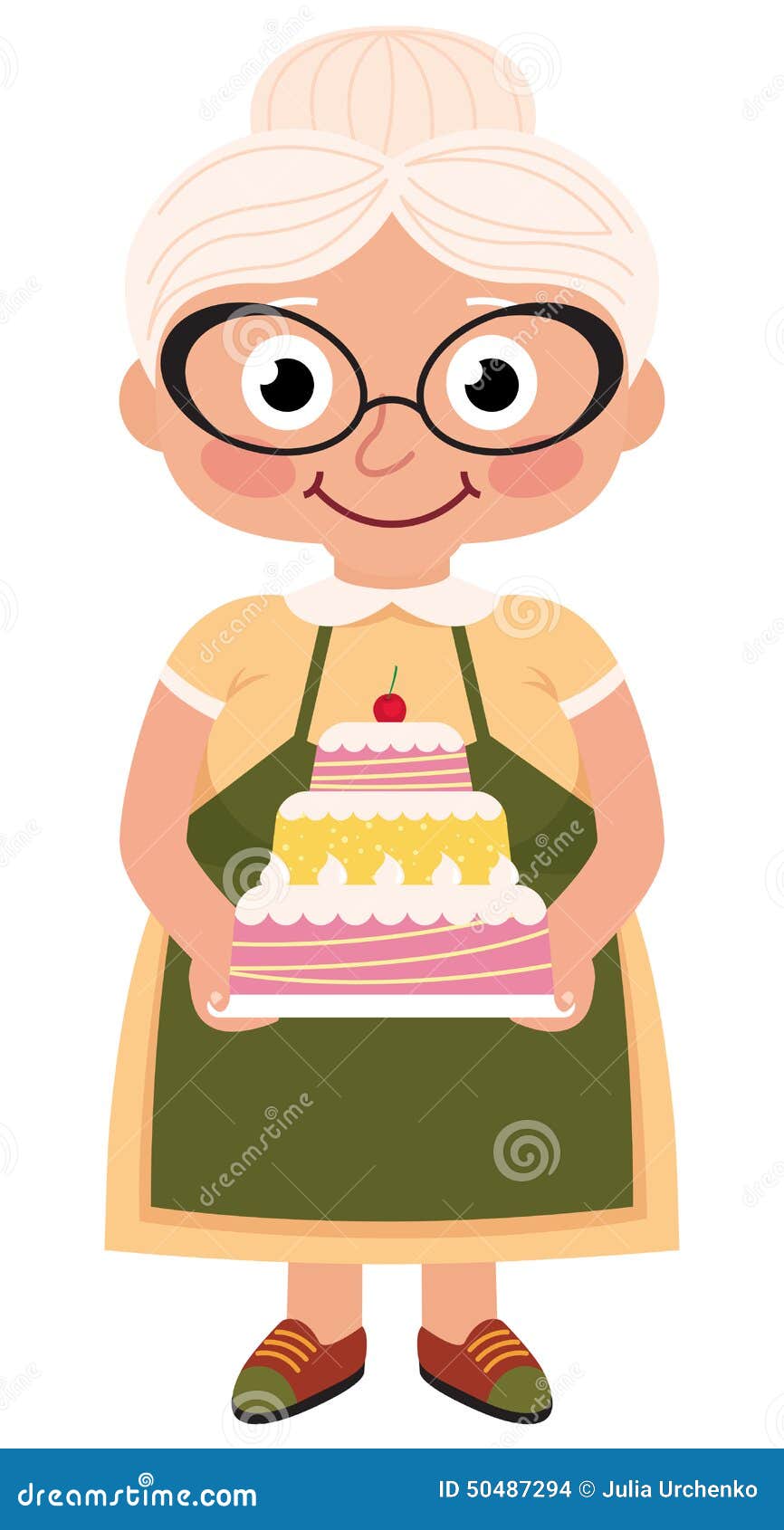 Grandmother Baked A Cake Stock Vector - Image: 50487294