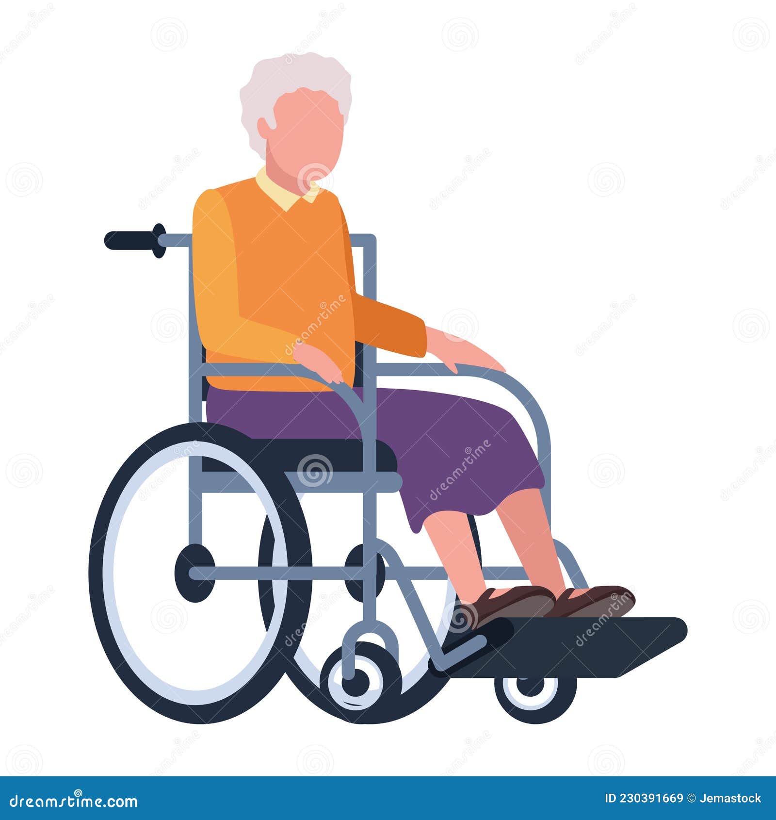 Grandmother Using Wheelchair Stock Vector - Illustration of senior ...