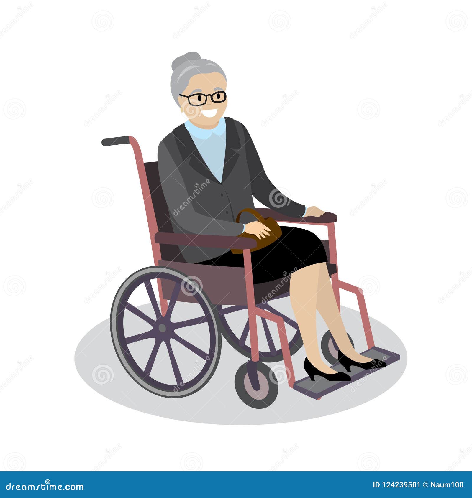 Grandmother in Wheelchair,cartoon Smiling Retired Stock Vector ...