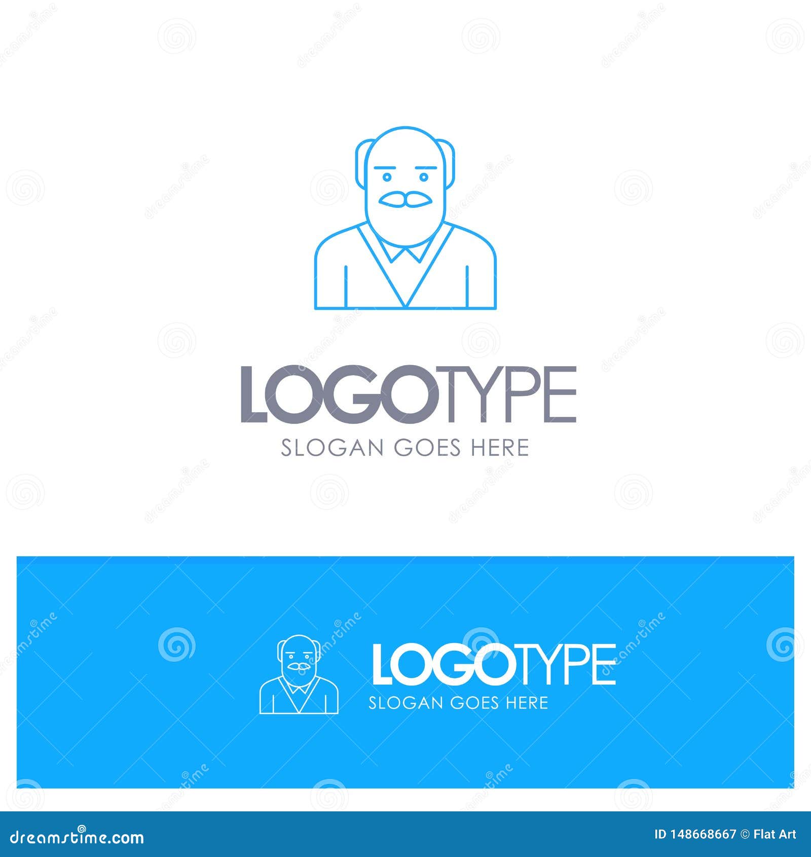 Download Grandpa, Father, Old Man, Uncle Blue OutLine Logo With ...