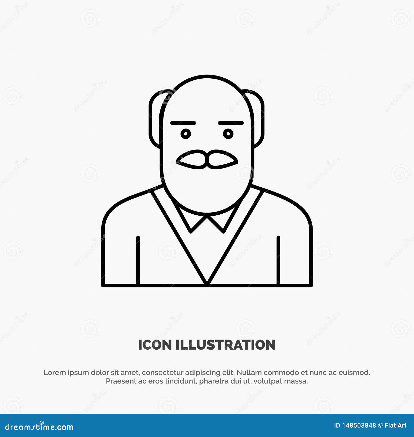 Download Grandpa, Father, Old Man, Uncle Line Icon Vector Stock ...
