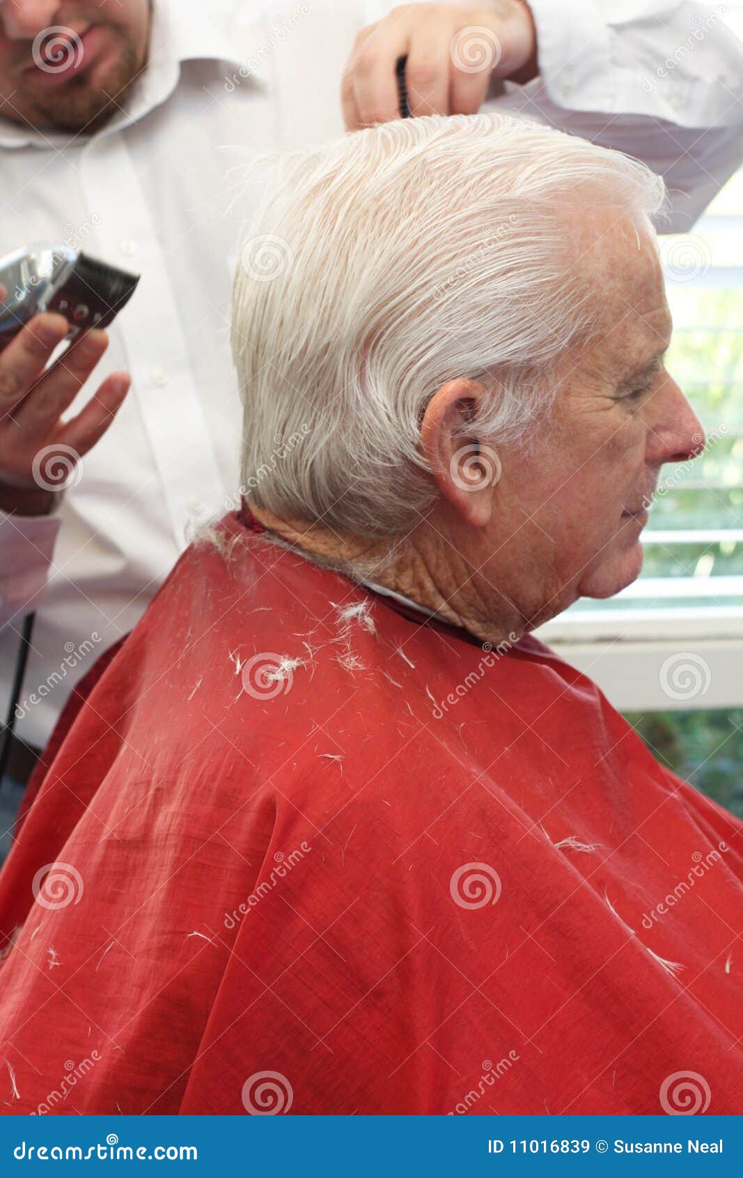 Grandpa Gets A Haircut Stock Image Image Of Retirement 11016839