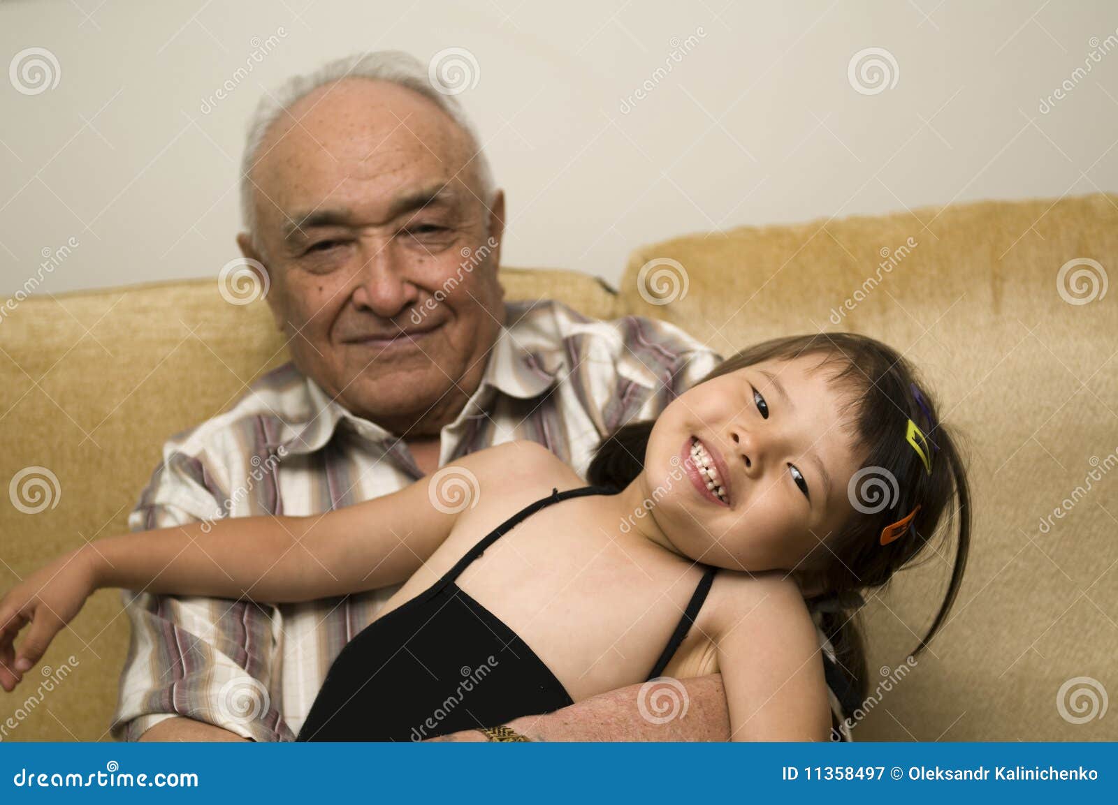 Grandpa And Grand Daughter Stock Image Image Of Portrait 11358497 