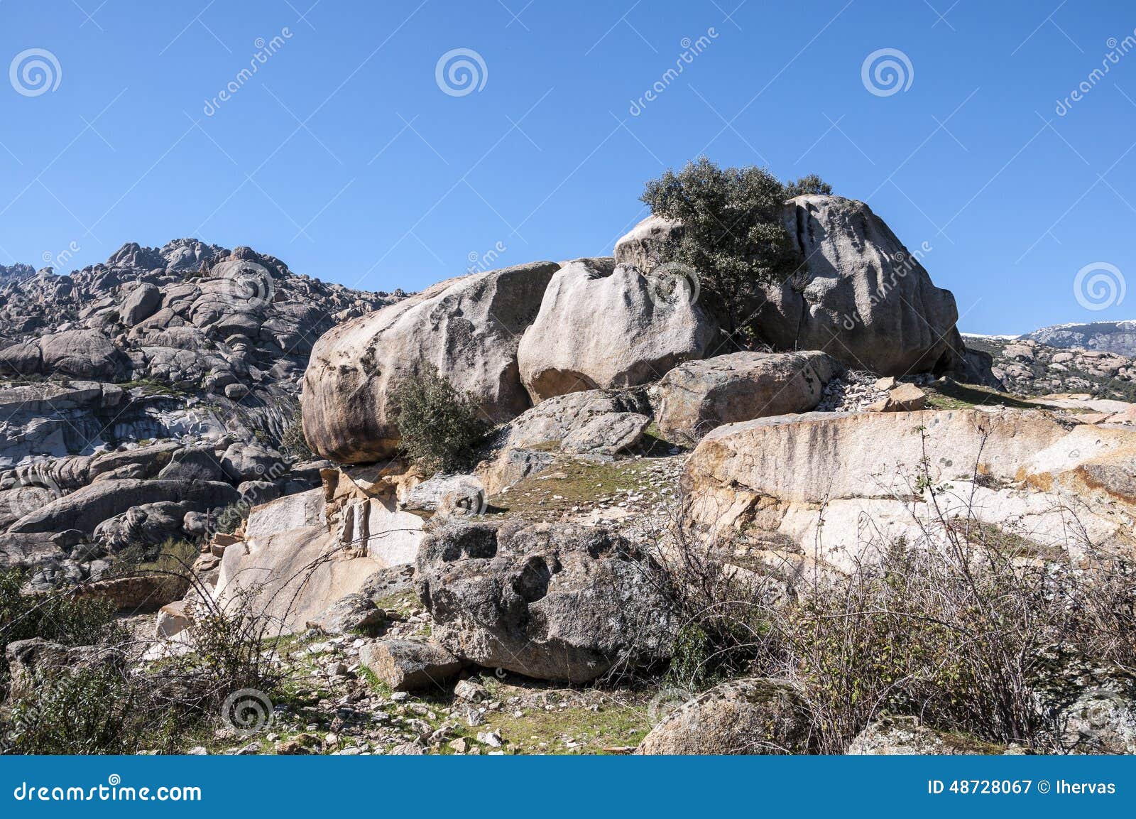 Granite boulders stock image. Image of geological, manzanares - 48728067