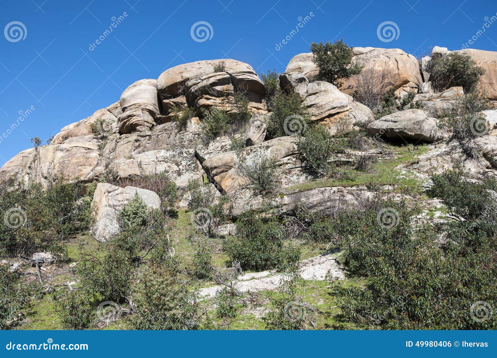 Granite Boulders in Hueco De San Blas Stock Photo - Image of ...