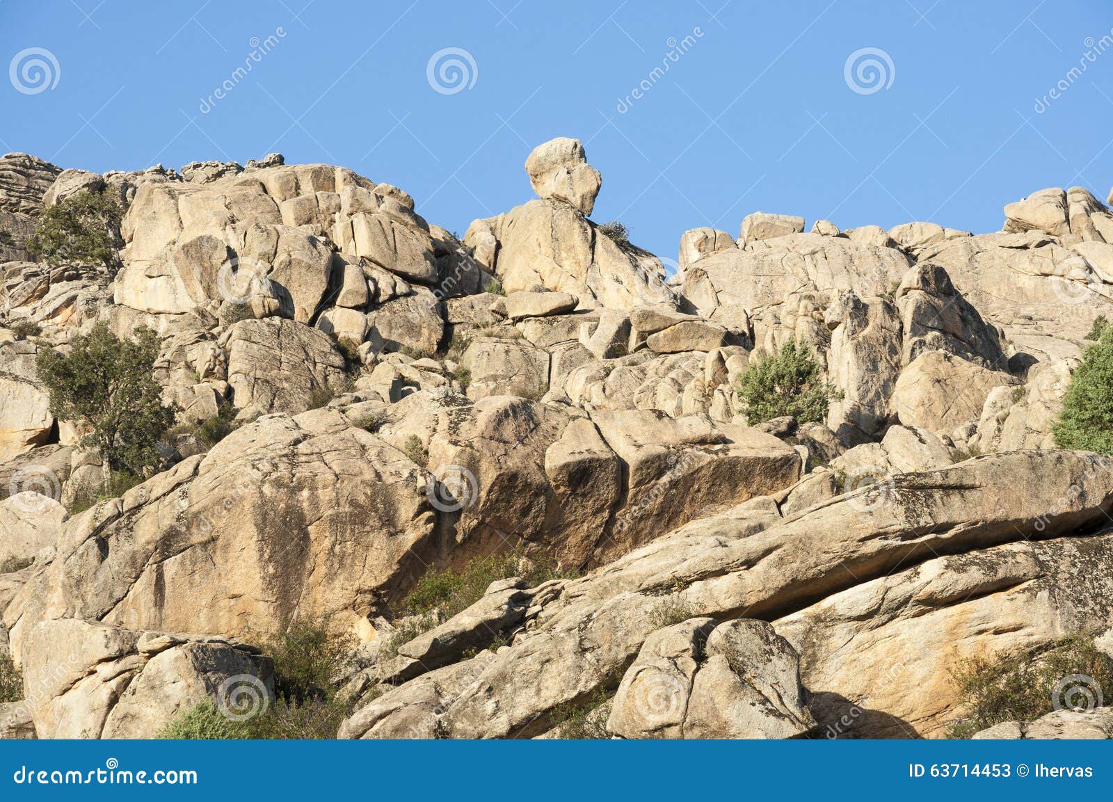 Granite outcrops stock image. Image of spain, vegetation - 63714453