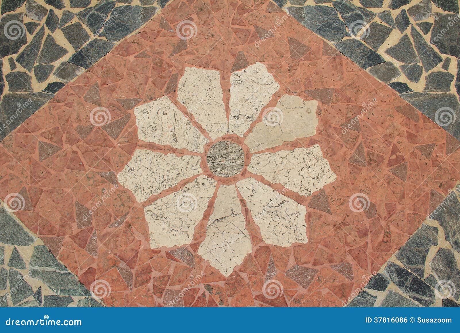 Granite Pavement with Floral Pattern Stock Photo Image of flat