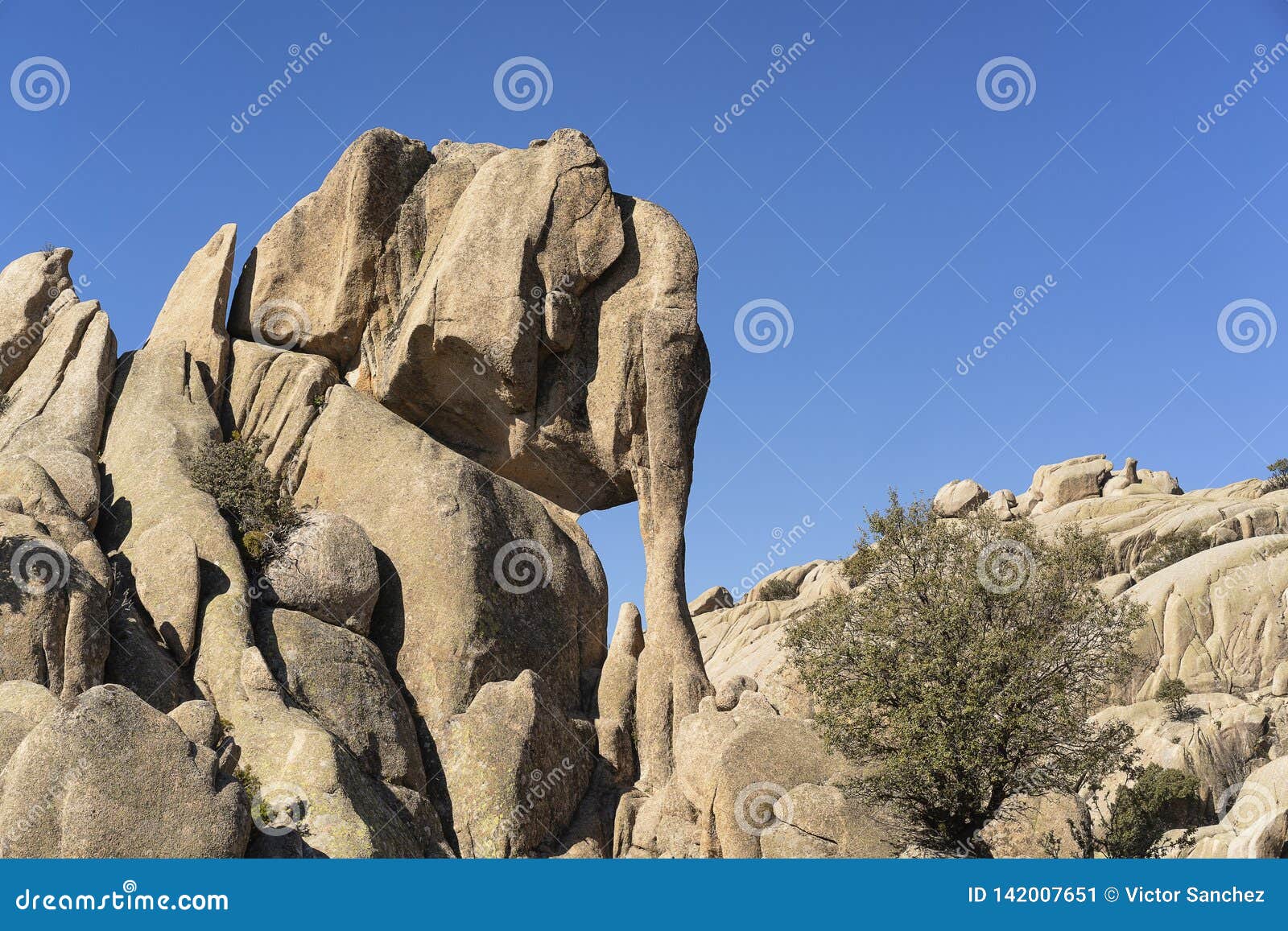 The Granite Rock of the Elefantito in La Pedriza, National Park of ...