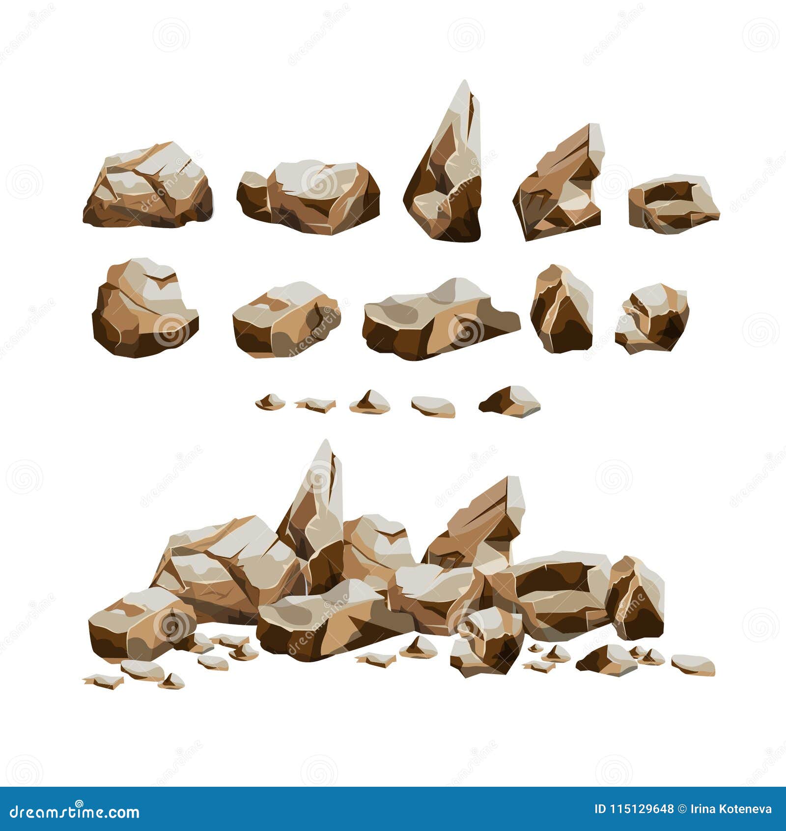 Paysage d'icône de conception de forme rocher