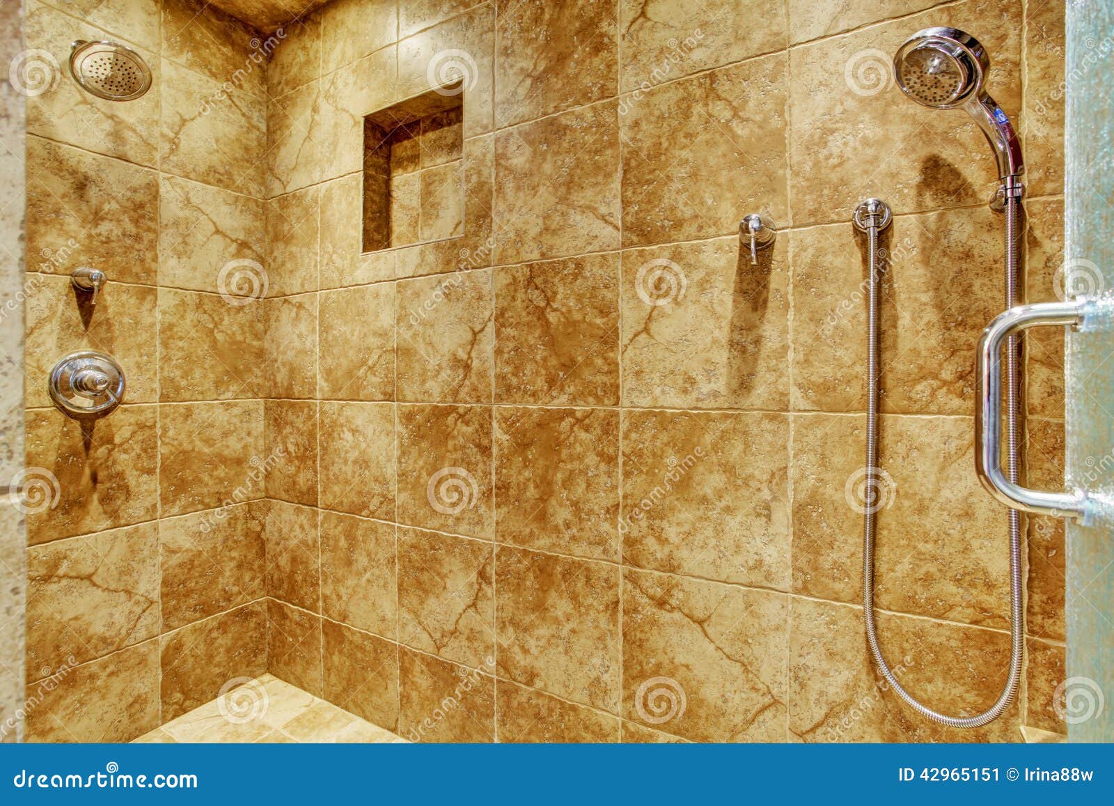 Granite Tile Wall Trim in Luxury Bathroom Stock Image Image of warm