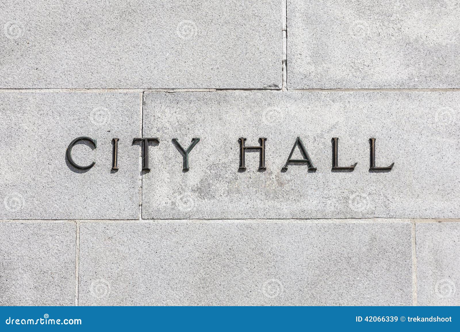 Granite Wall CIty Hall Sign Stock Image Image of local, building 42066339