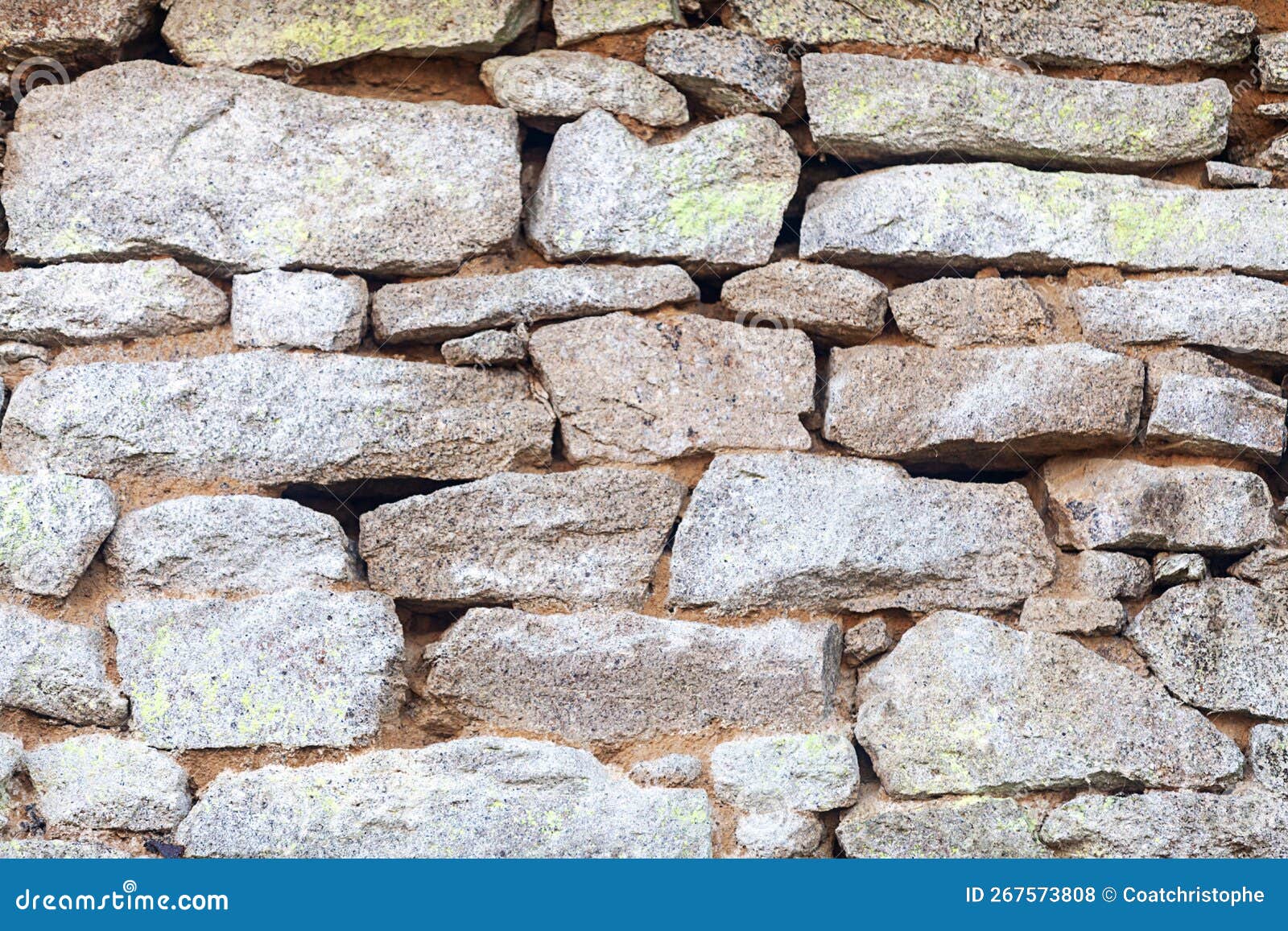 Granite Wall in Need of Repointing with Lime Mortar Stock Photo Image