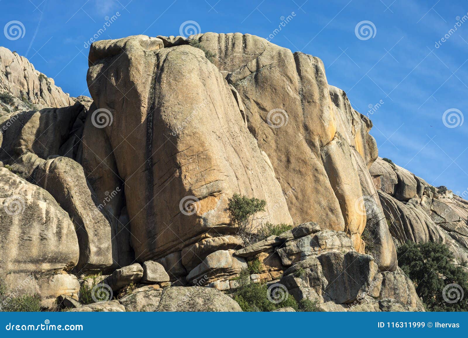 Granitic Rock Formations in La Pedriza Stock Image - Image of madrid ...