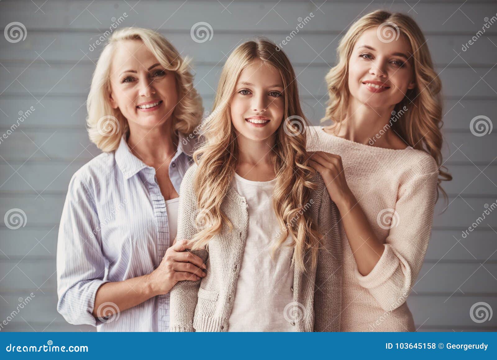 Granny Mom And Daughter Stock Photo Image Of Gray 103645158
