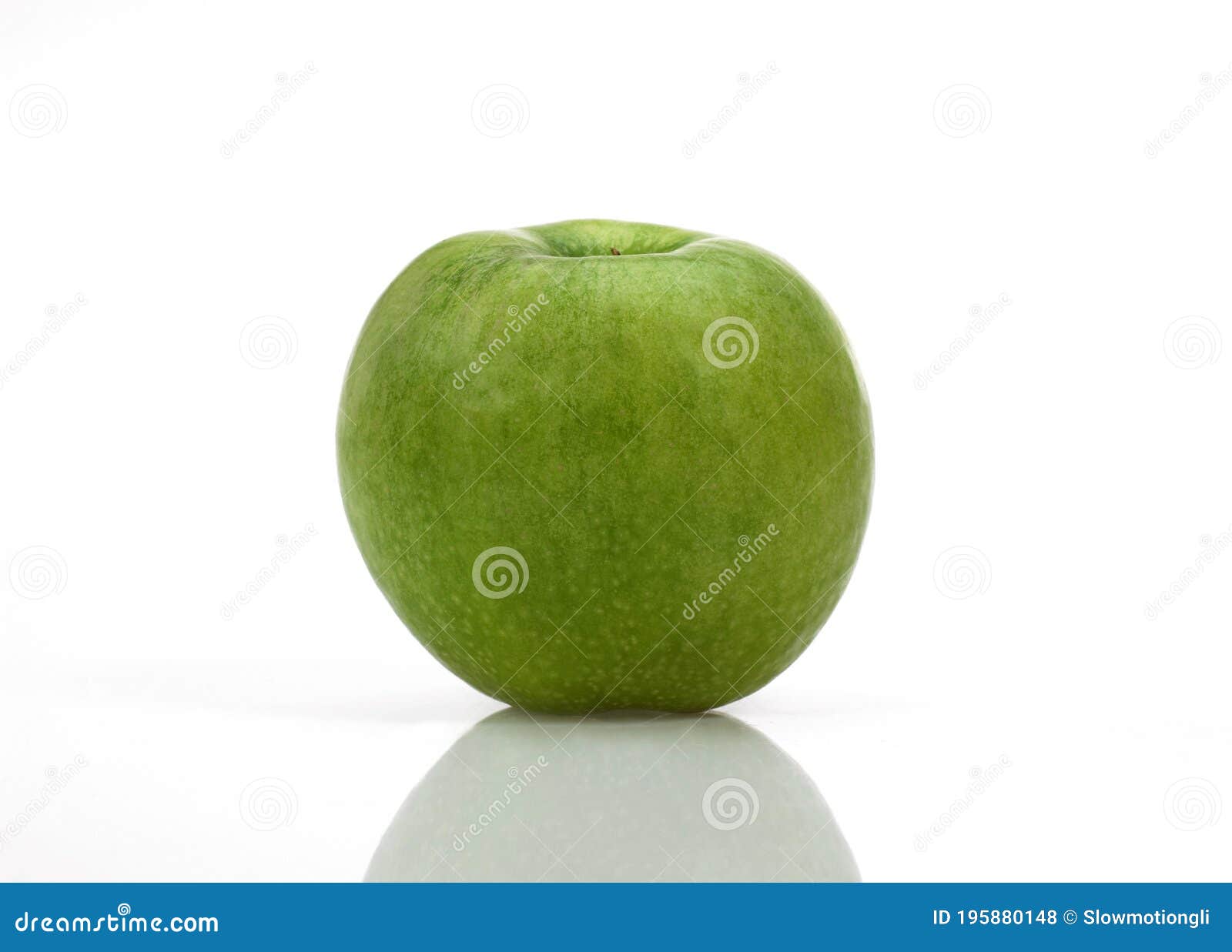 Granny Smith Apple, Malus Domestica, Fruit Against White Background