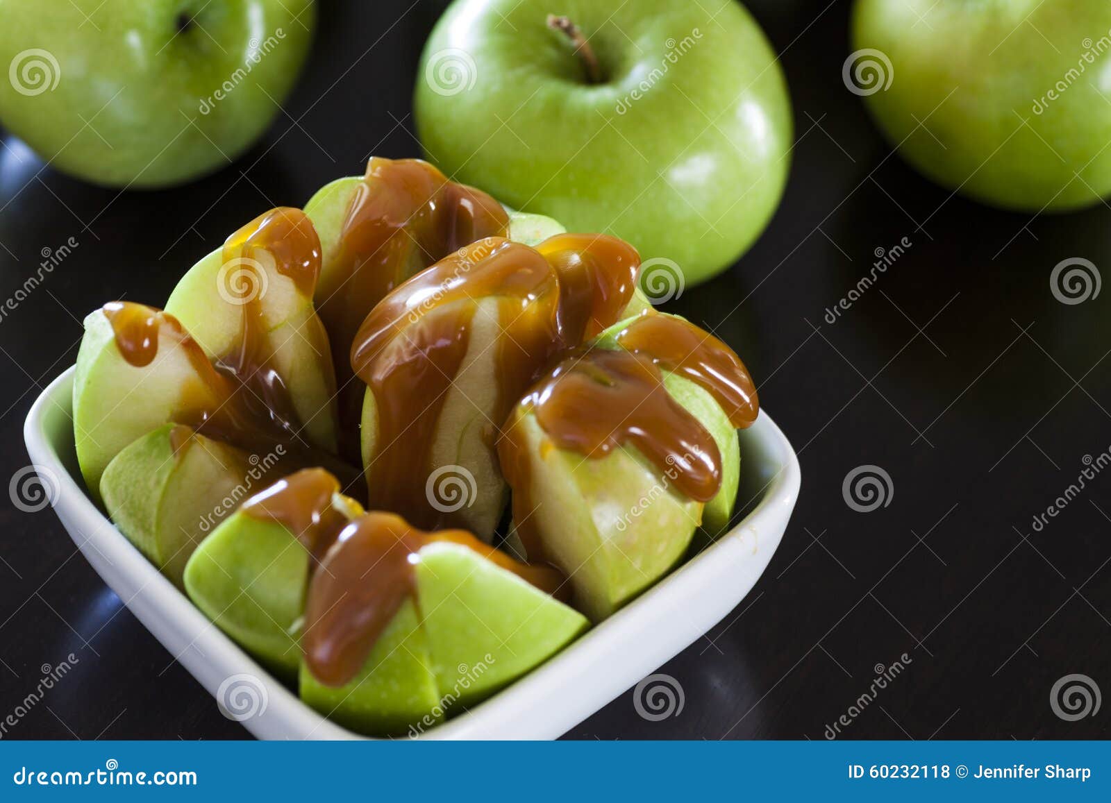 Granny Smith Apples with Caramel Stock Photo Image of caramel