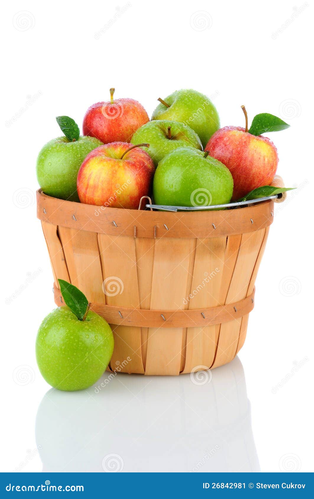 Granny Smith and Gala Apples in a Basket Stock Image Image of granny