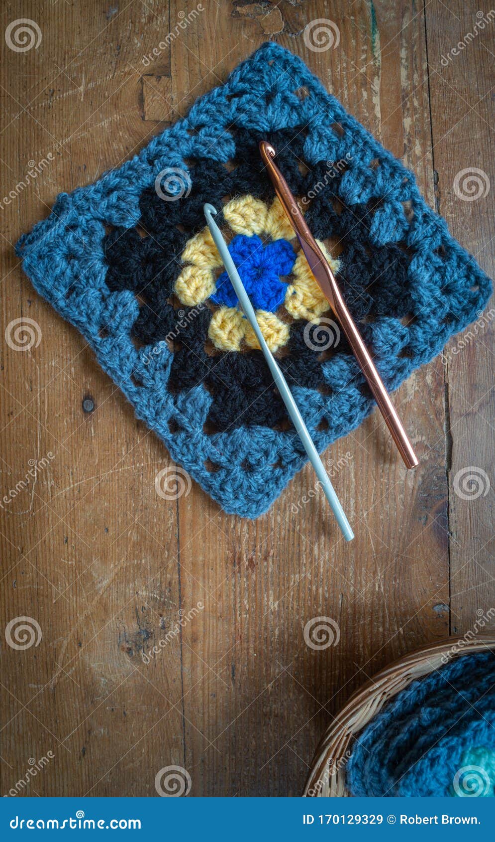 Granny Square with Crochet Hooks Stock Image Image of hook, arts